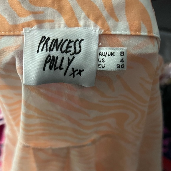Princess Polly, Ziggy Top, Creamy Tangerine Animal Striped Blouse, Fun & Funky,4 - Picture 5 of 7